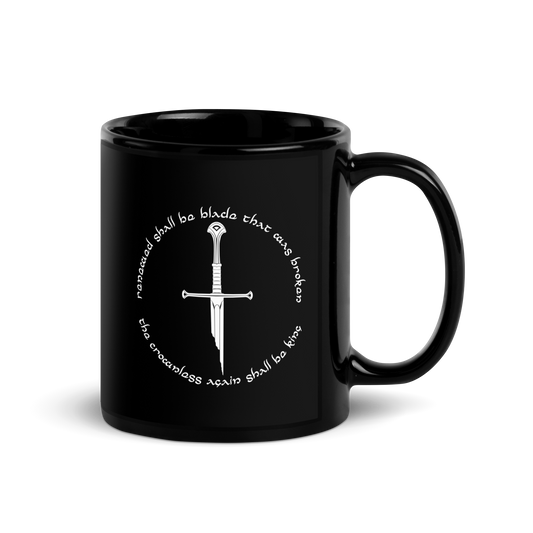 Lord Of The Rings Narsil Black Mug
