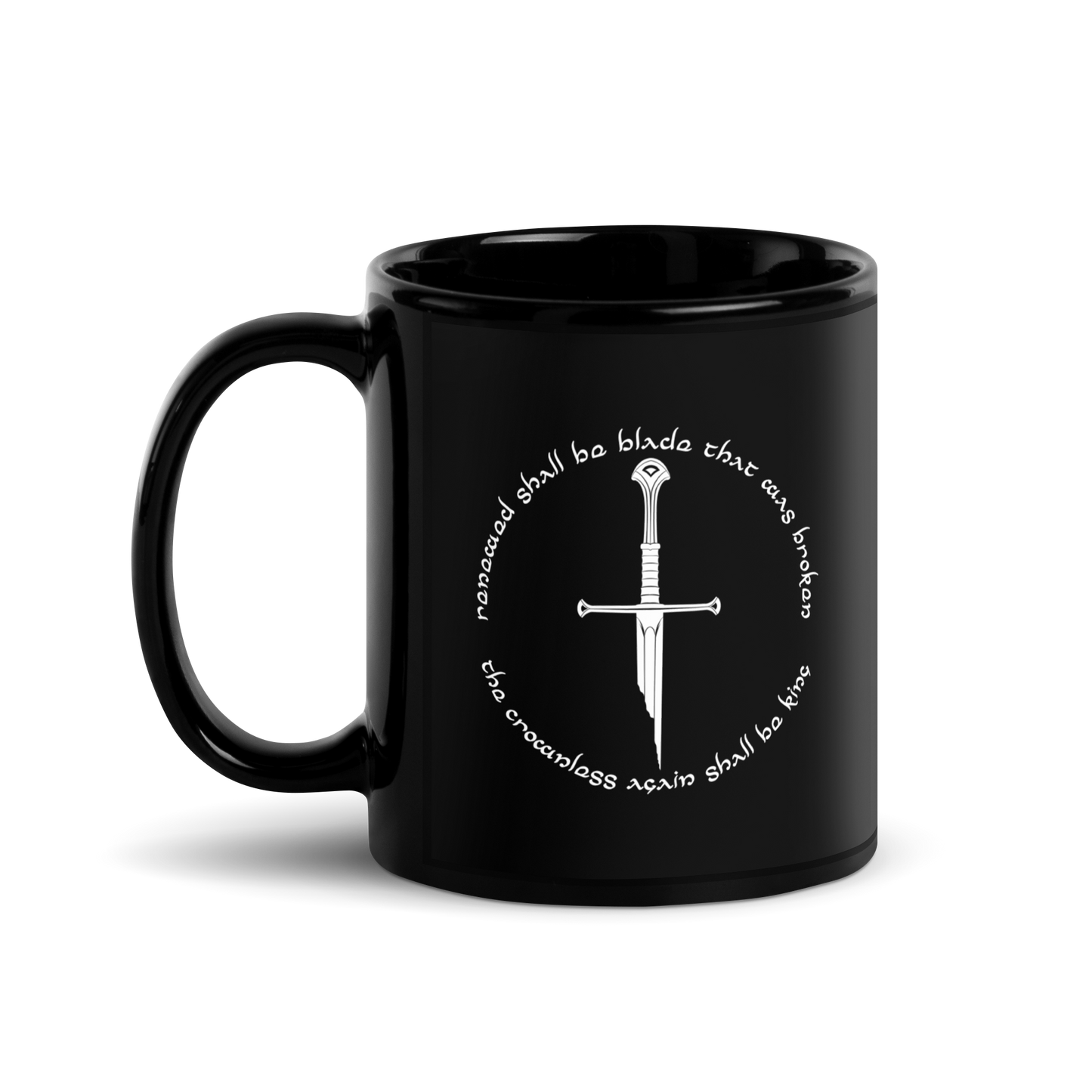 Lord Of The Rings Narsil Black Mug