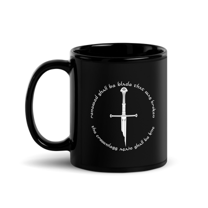 Lord Of The Rings Narsil Black Mug