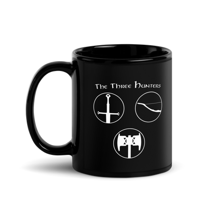 The Three Hunters Black Mug