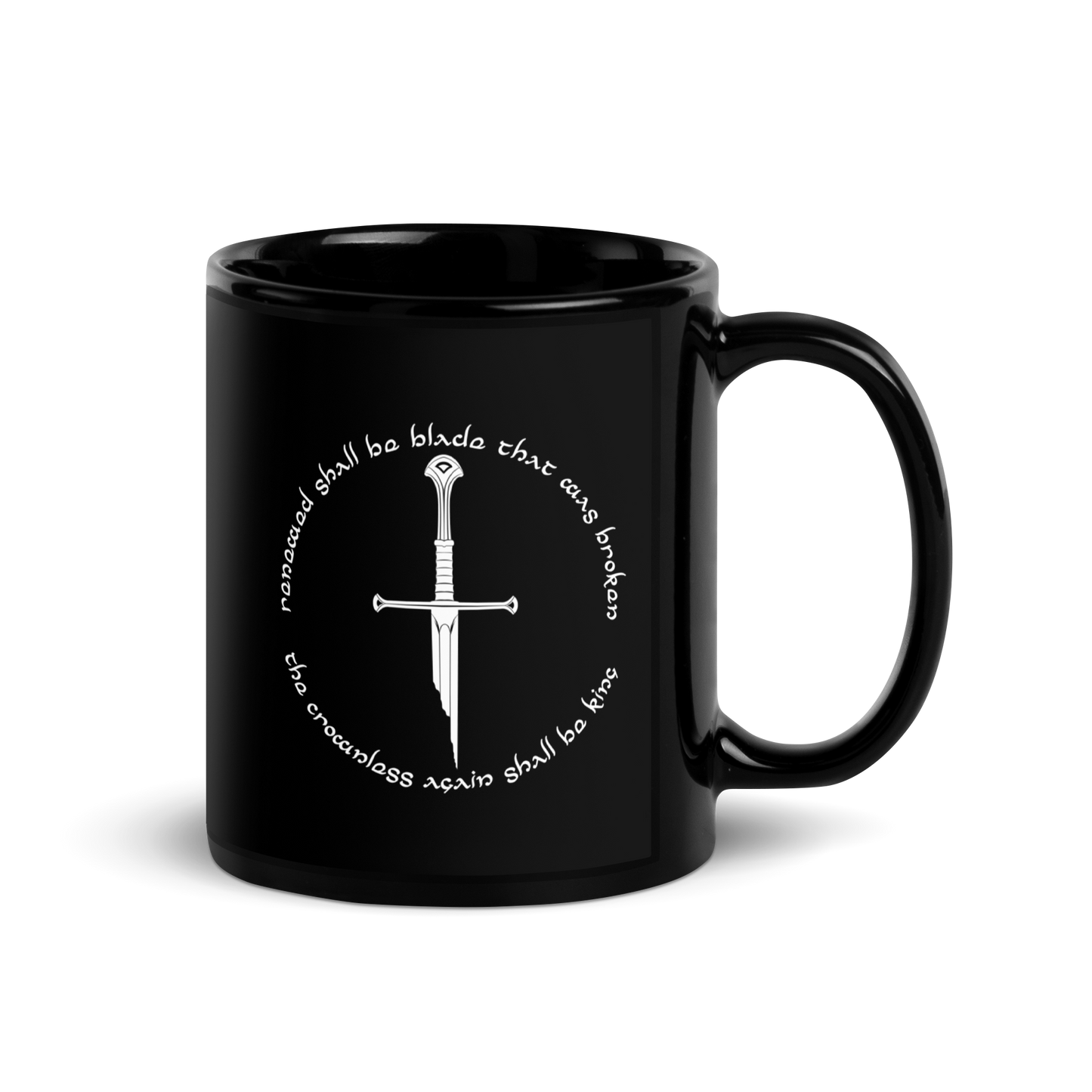 Lord Of The Rings Narsil Black Mug