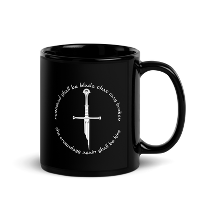 Lord Of The Rings Narsil Black Mug