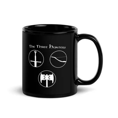 The Three Hunters Black Mug