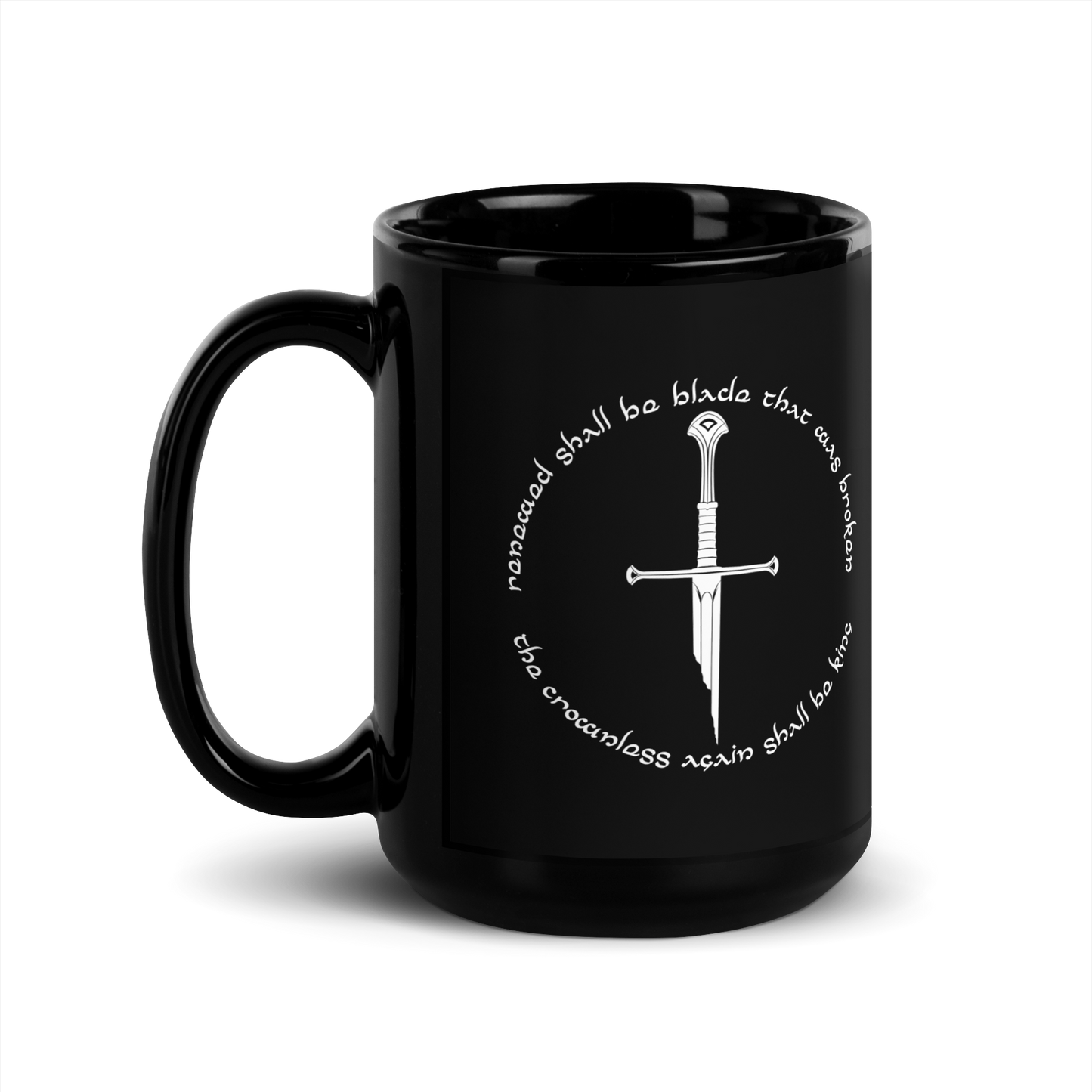 Lord Of The Rings Narsil Black Mug