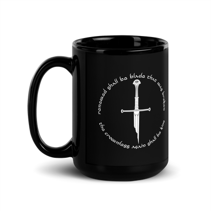 Lord Of The Rings Narsil Black Mug