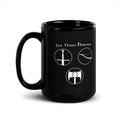 The Three Hunters Black Mug