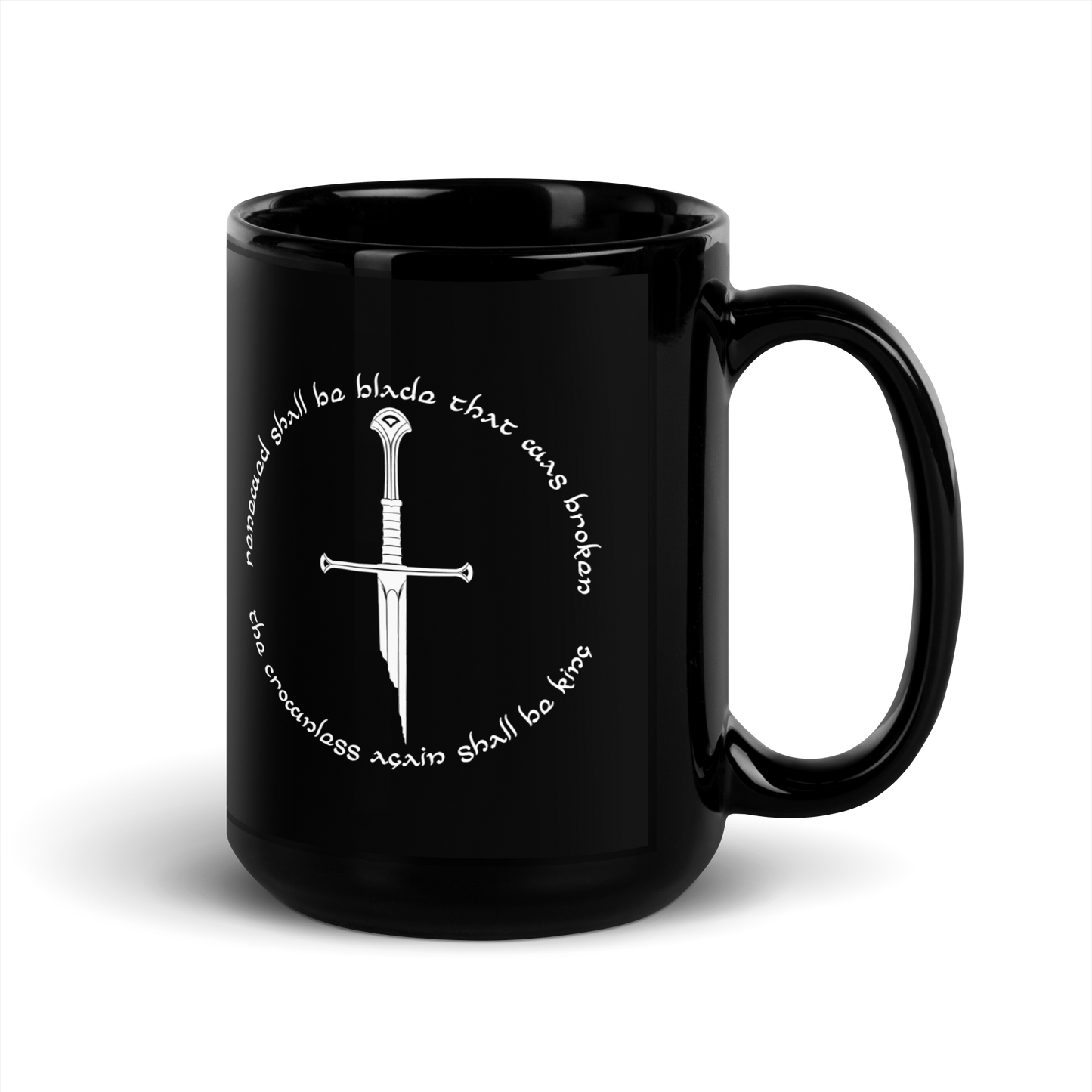 Lord Of The Rings Narsil Black Mug