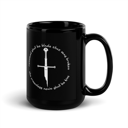 Lord Of The Rings Narsil Black Mug