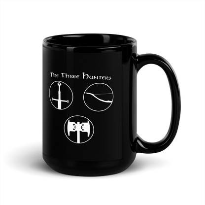 The Three Hunters Black Mug