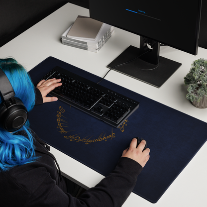 One Ring Inscription Gaming Mousepad (Blue Edition)