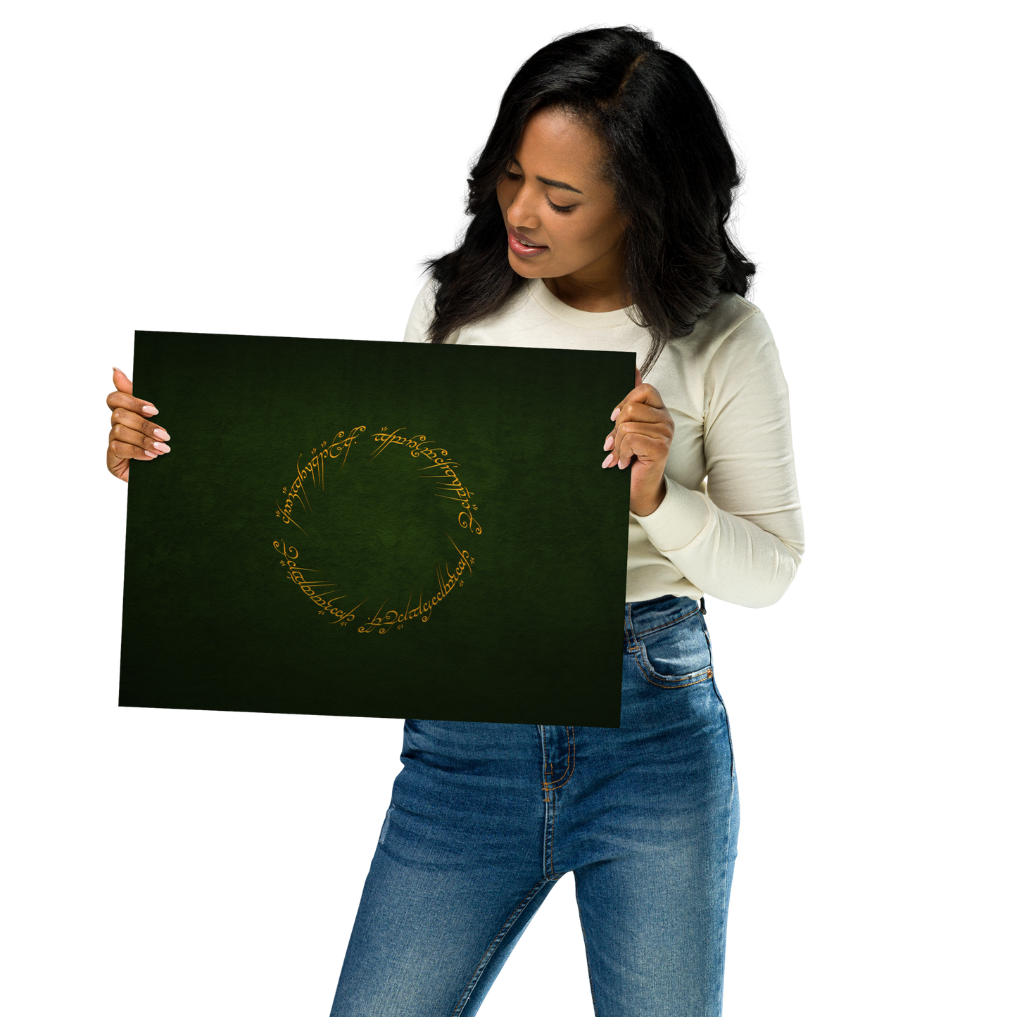 The One Ring Inscription Poster (Green Edition)