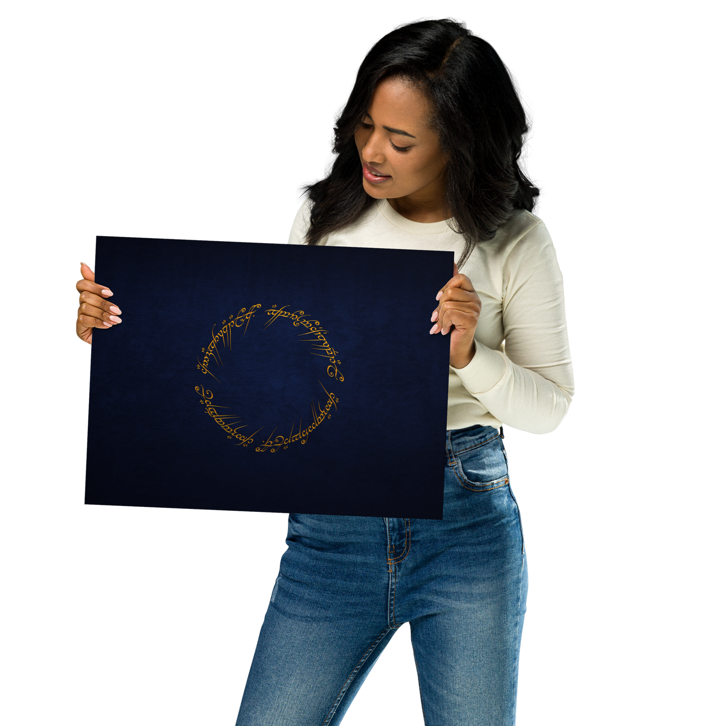 The One Ring Inscription Poster (Blue Edition)