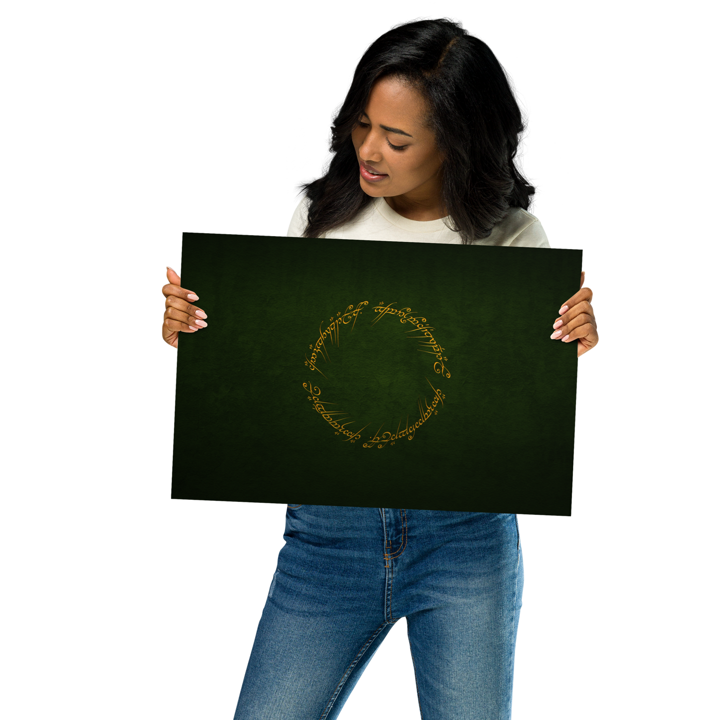 The One Ring Inscription Poster (Green Edition)