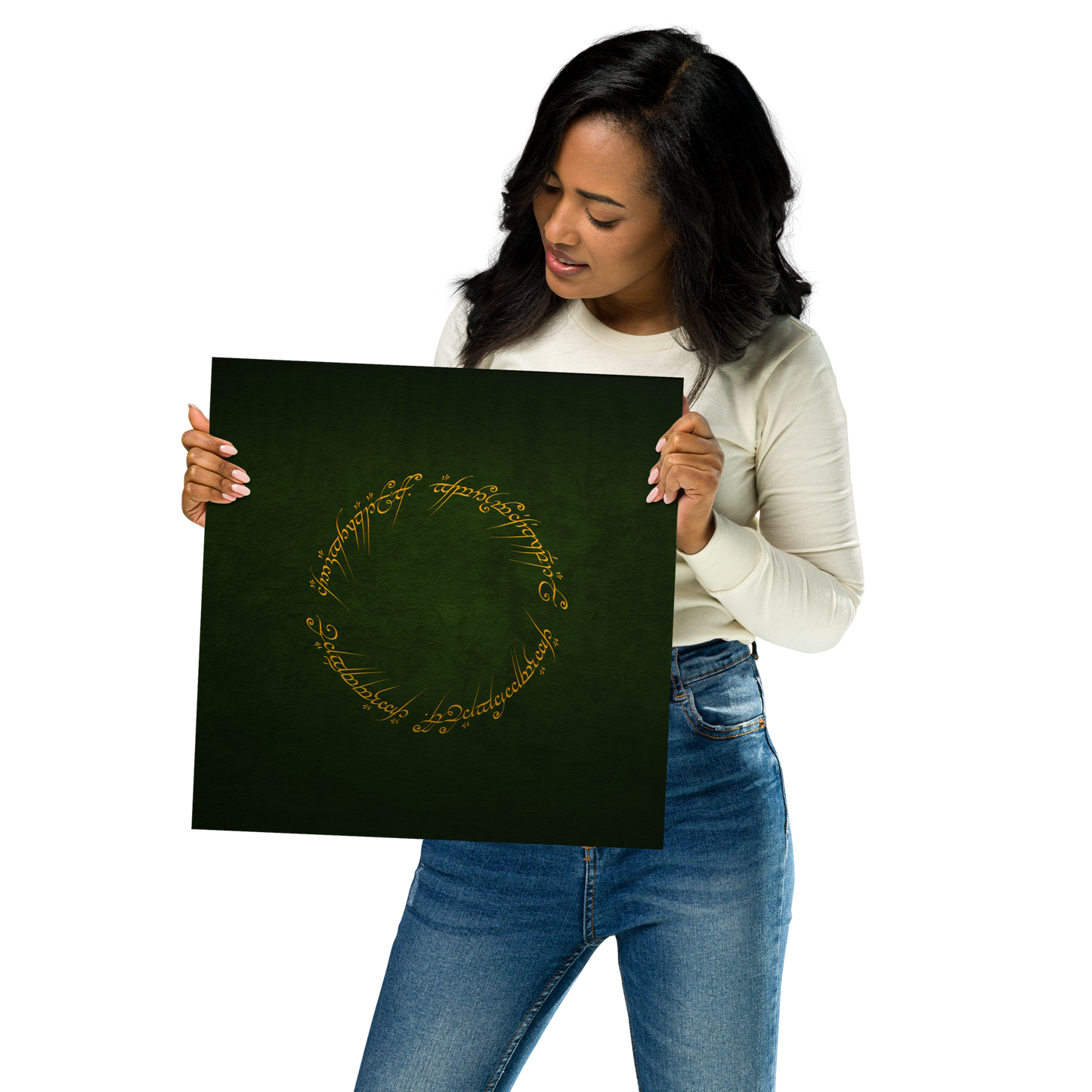 The One Ring Inscription Poster (Green Edition)