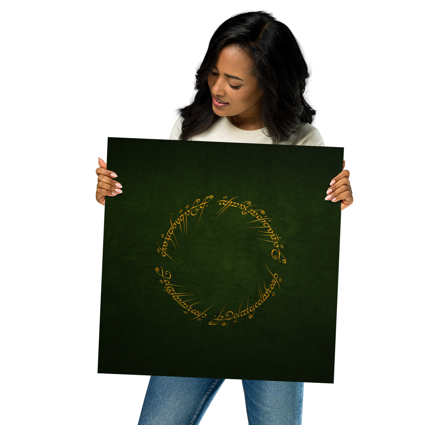 The One Ring Inscription Poster (Green Edition)