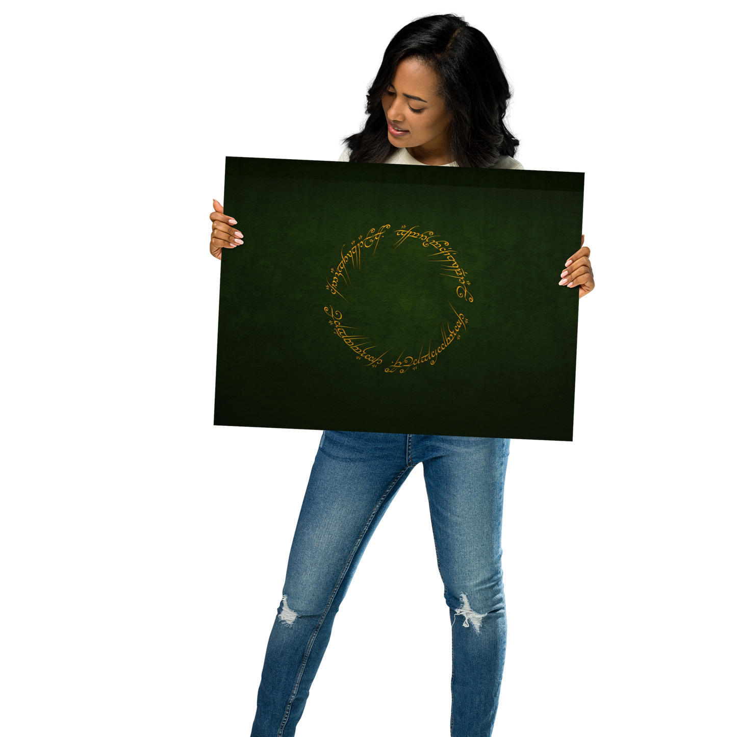 The One Ring Inscription Poster (Green Edition)