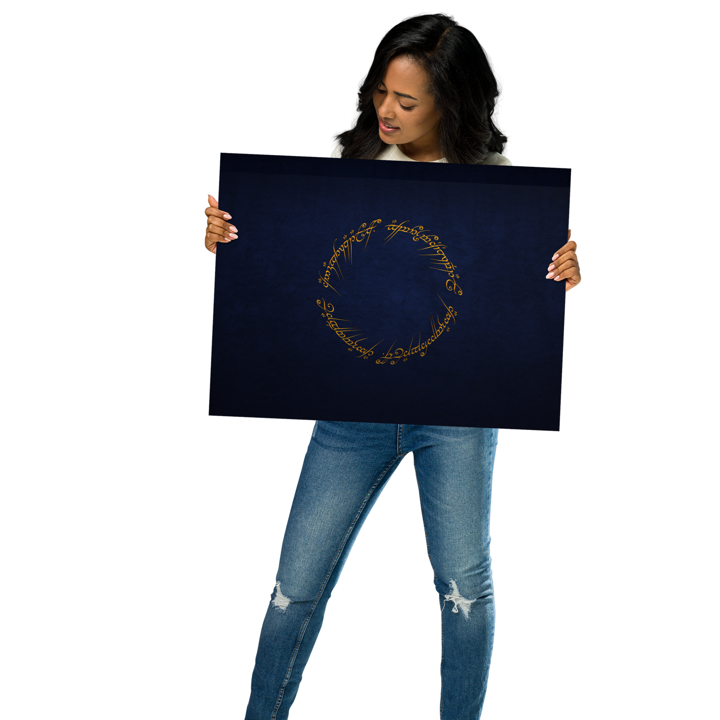 The One Ring Inscription Poster (Blue Edition)