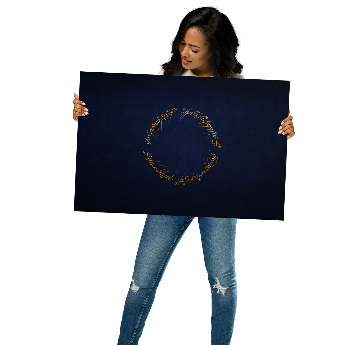 The One Ring Inscription Poster (Blue Edition)