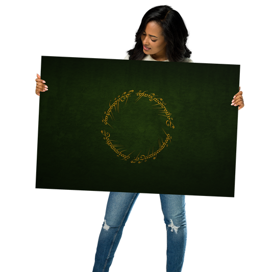 The One Ring Inscription Poster (Green Edition)