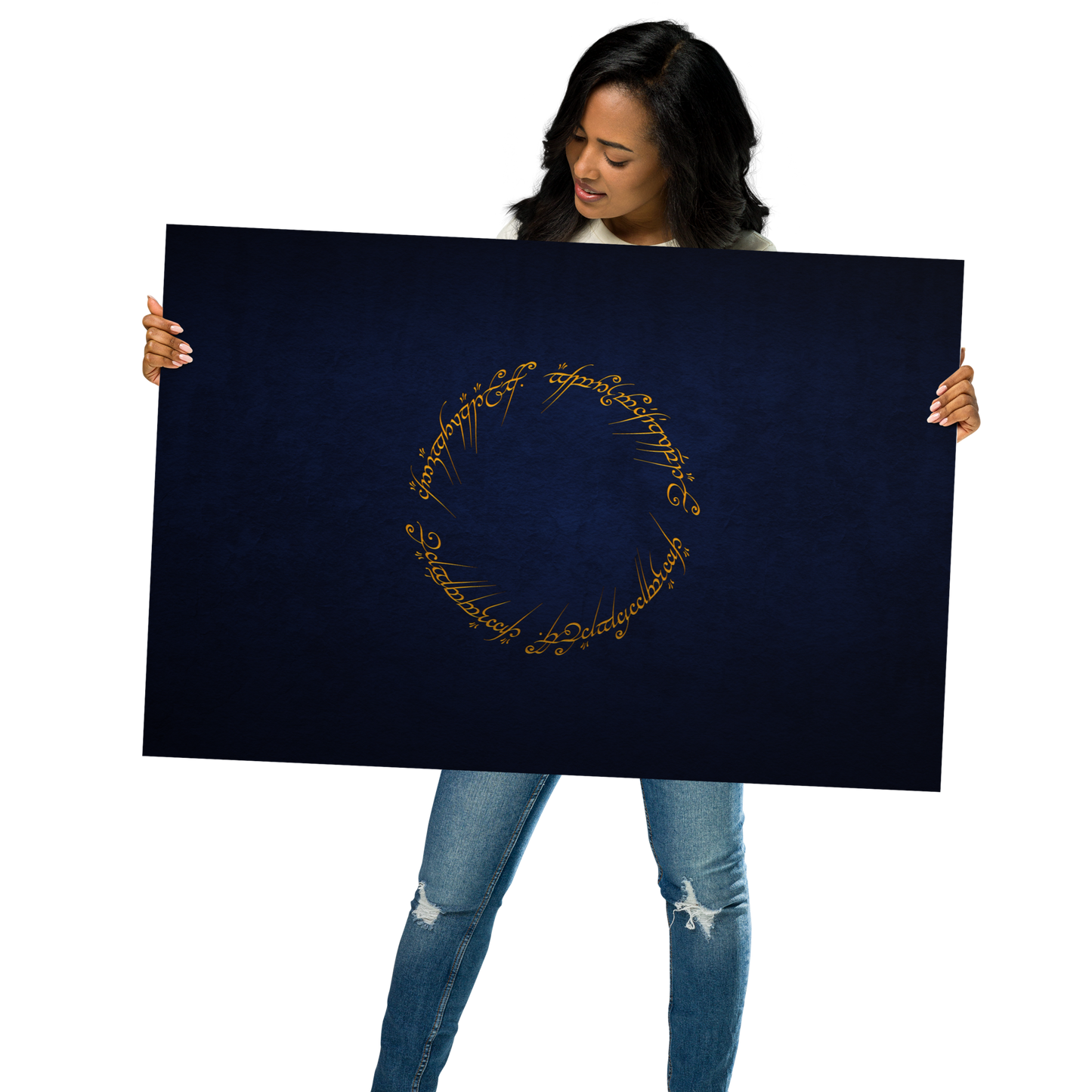 The One Ring Inscription Poster (Blue Edition)