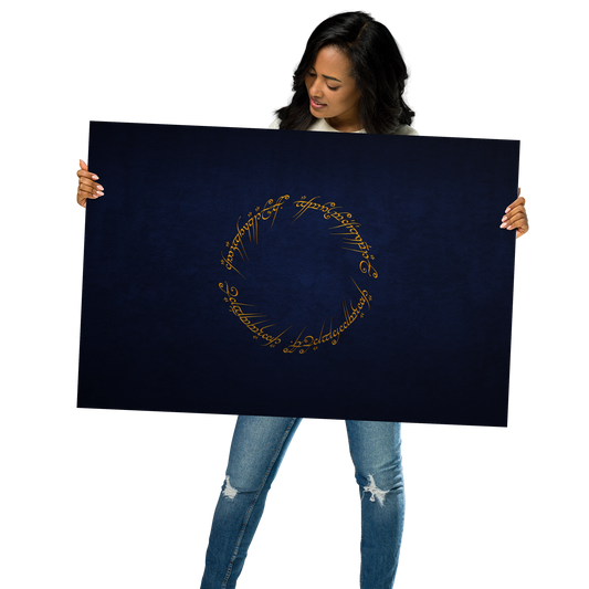 The One Ring Inscription Poster (Blue Edition)