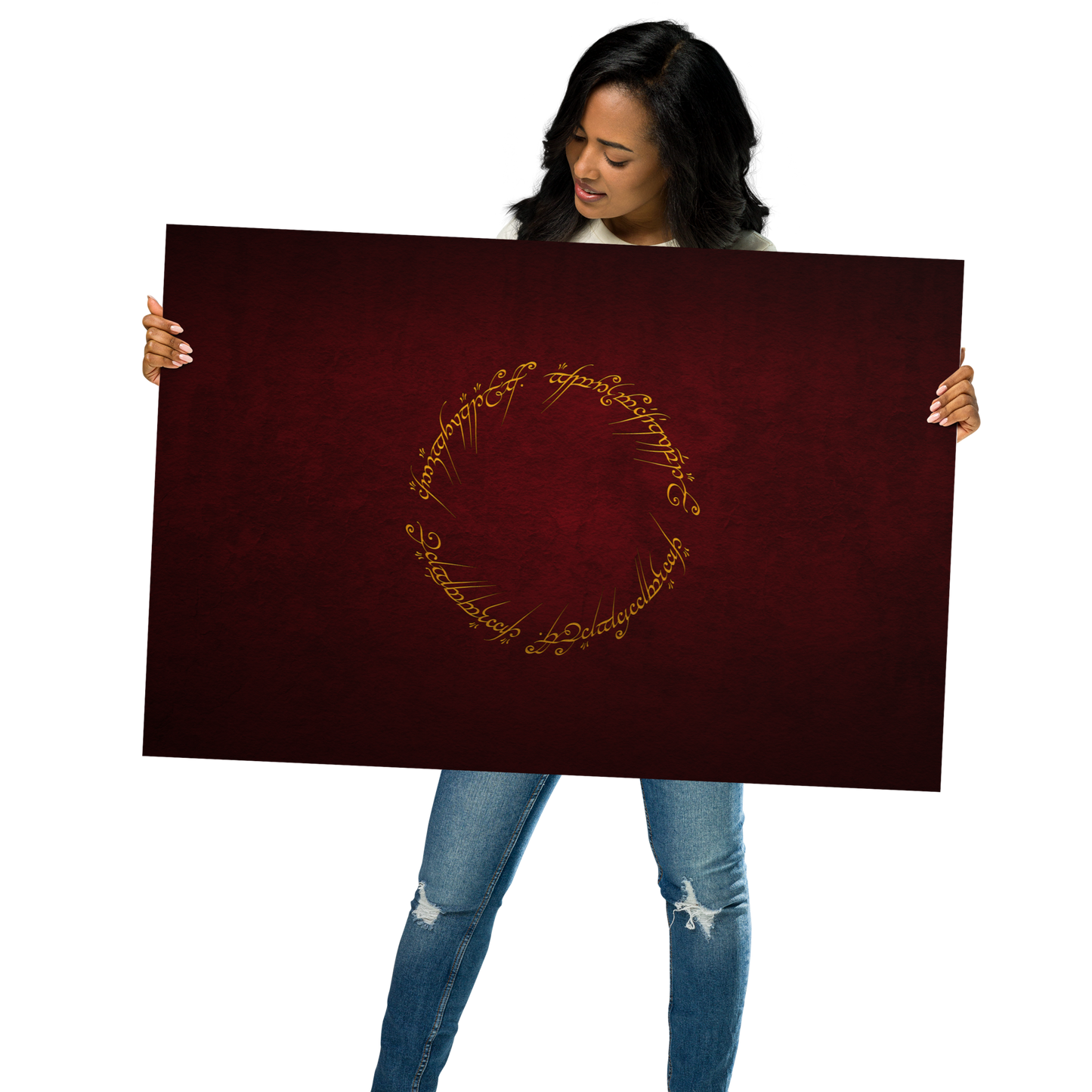 The One Ring Inscription Poster (Red Edition)