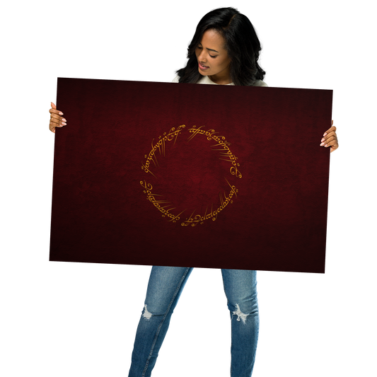 The One Ring Inscription Poster (Red Edition)