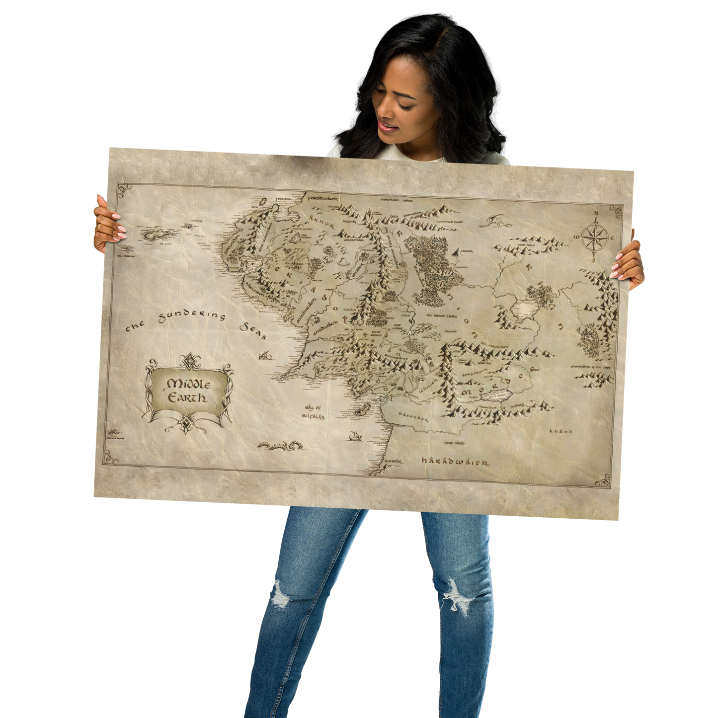 Lord of the Rings Map Poster