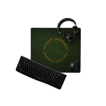 One Ring Inscription Gaming Mousepad (Green Edition)