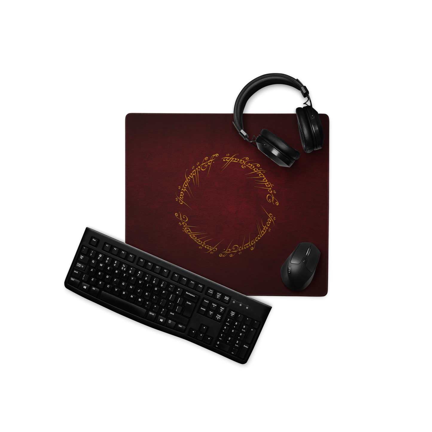 One Ring Inscription Gaming Mousepad (Red Edition)