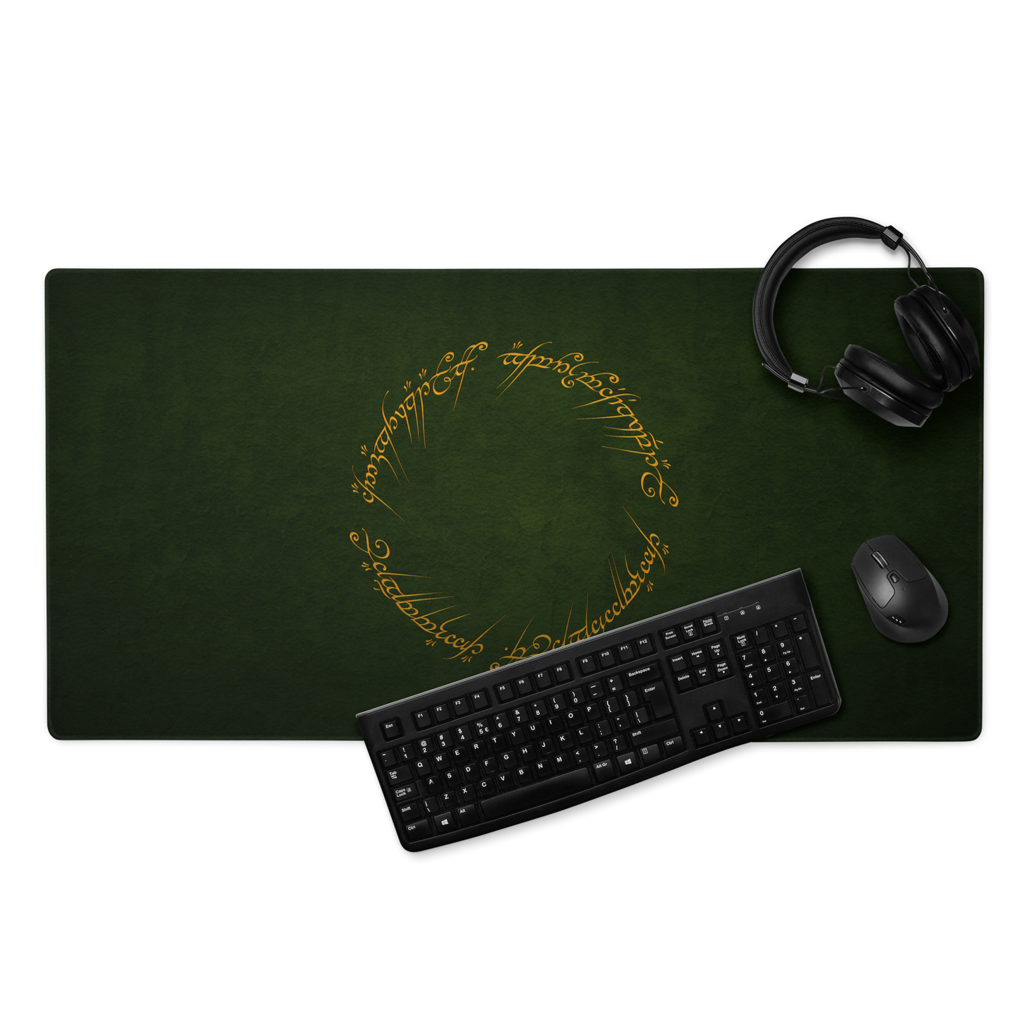 One Ring Inscription Gaming Mousepad (Green Edition)