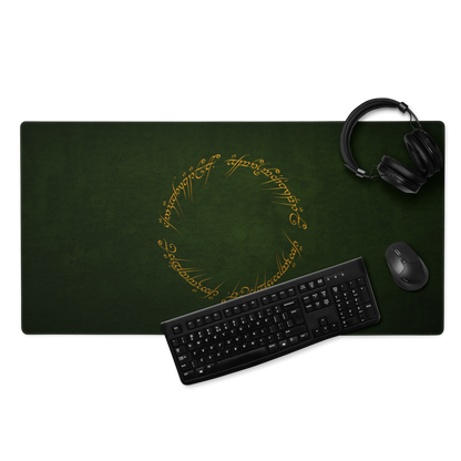 One Ring Inscription Gaming Mousepad (Green Edition)