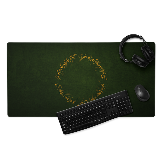 One Ring Inscription Gaming Mousepad (Green Edition)