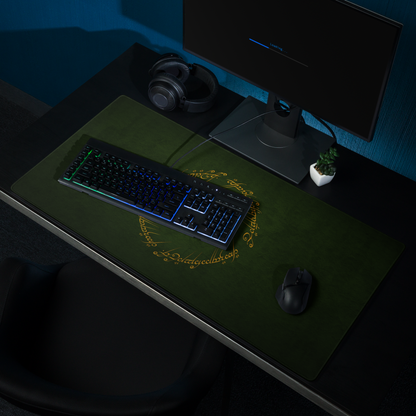 One Ring Inscription Gaming Mousepad (Green Edition)