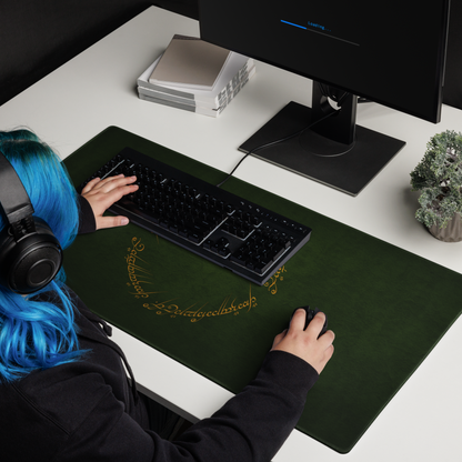 One Ring Inscription Gaming Mousepad (Green Edition)