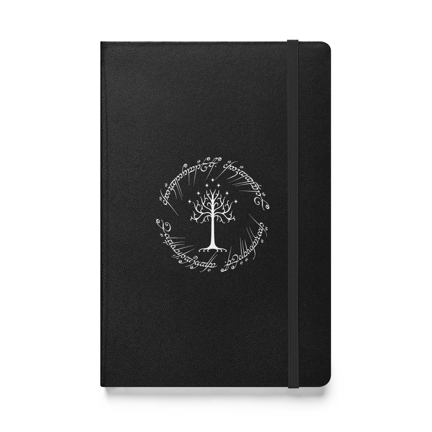 Lord Of The Rings Tree Of Gondor and One Ring Inscription Hardcover Notebook