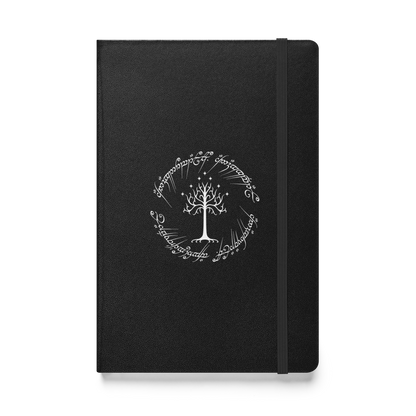 Lord Of The Rings Tree Of Gondor and One Ring Inscription Hardcover Notebook