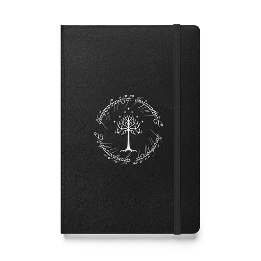 Lord Of The Rings Tree Of Gondor and One Ring Inscription Hardcover Notebook
