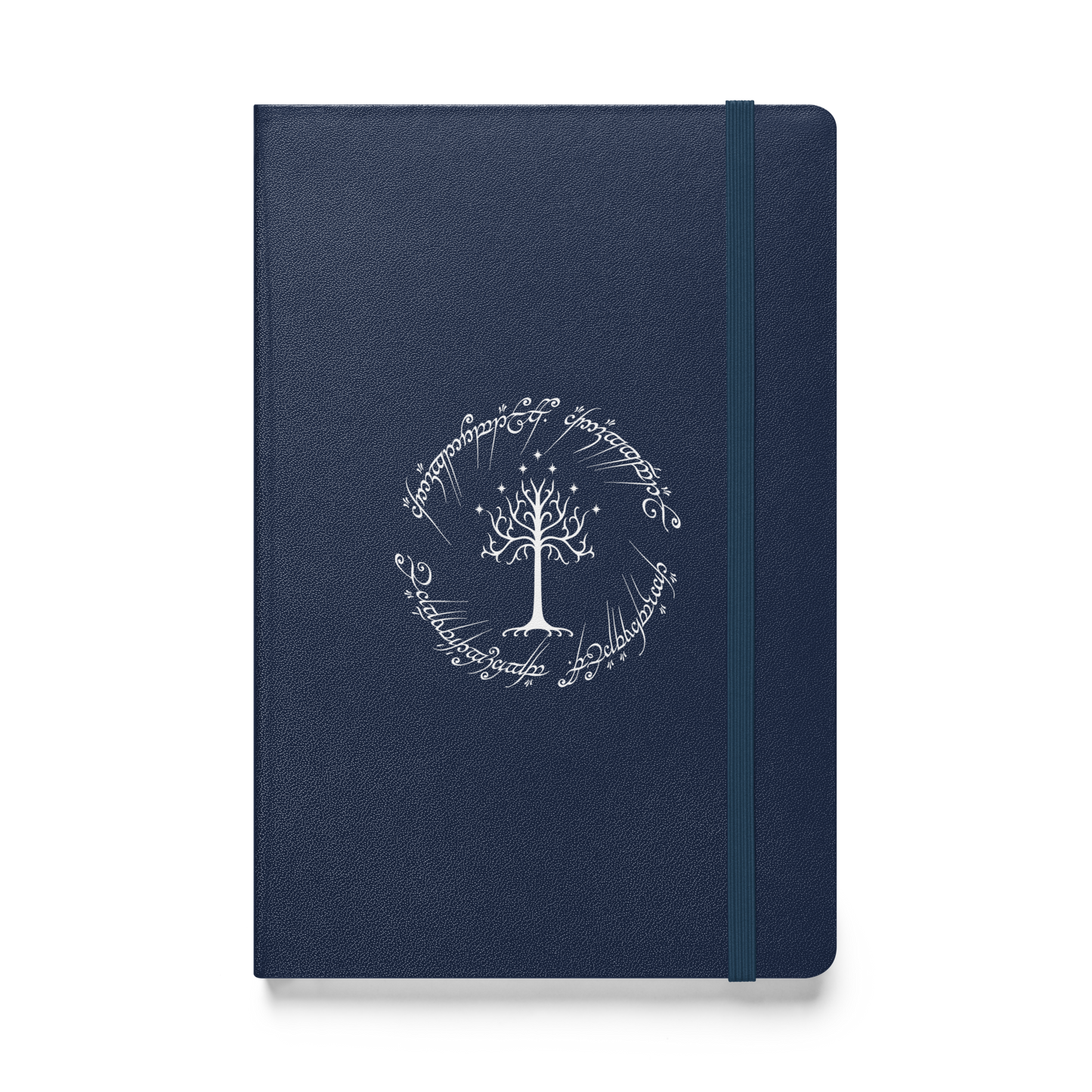 Lord Of The Rings Tree Of Gondor and One Ring Inscription Hardcover Notebook