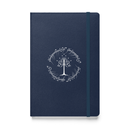 Lord Of The Rings Tree Of Gondor and One Ring Inscription Hardcover Notebook