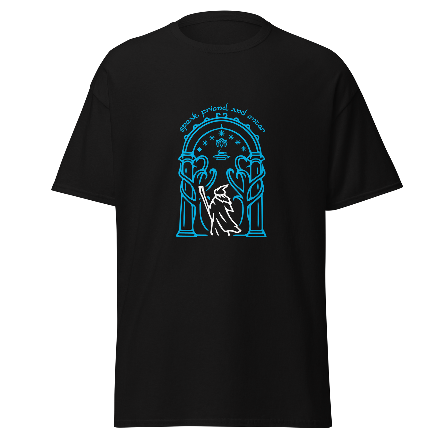 Lord Of The Rings Doors of Durin Unisex T-Shirt (Blue&White Edition)