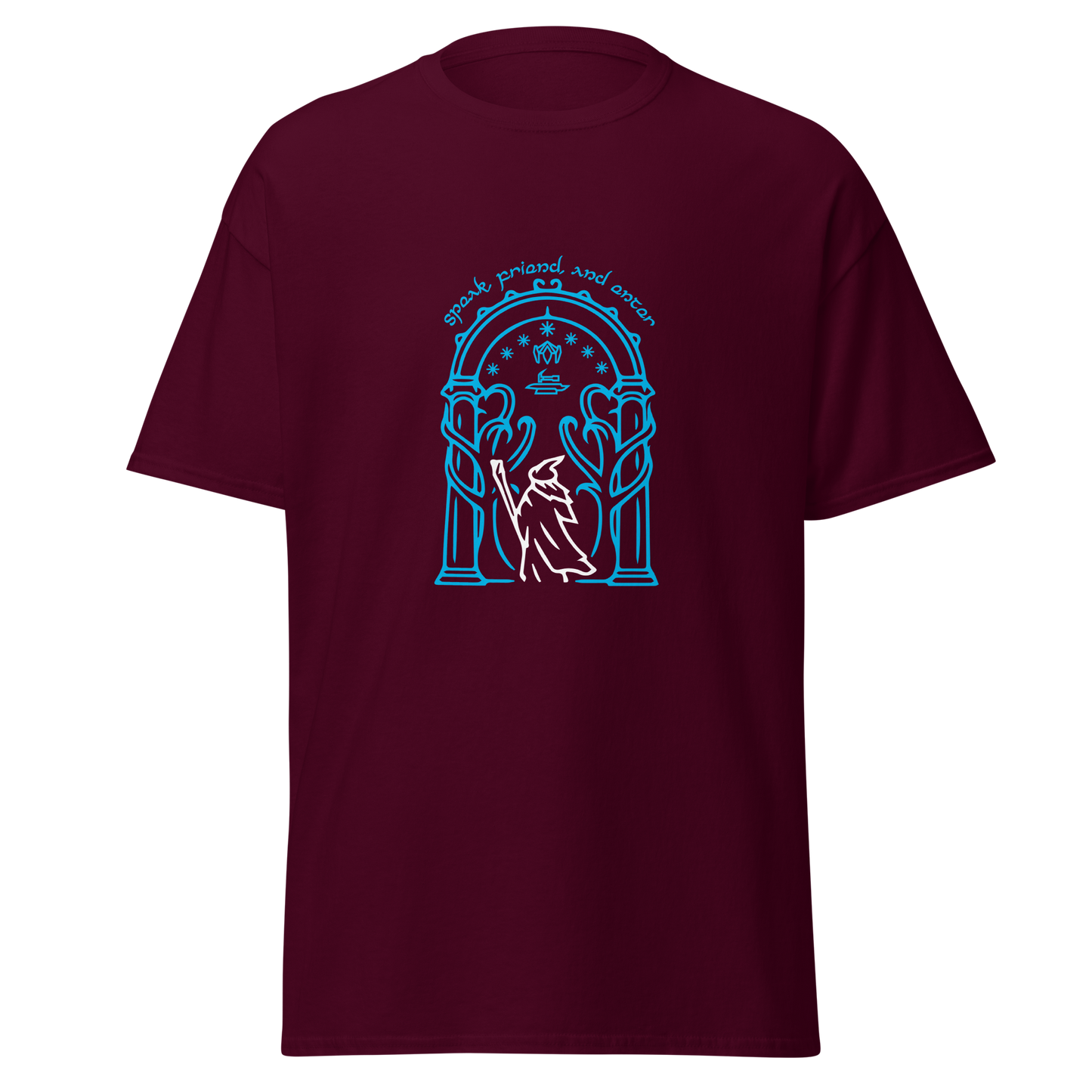 Lord Of The Rings Doors of Durin Unisex T-Shirt (Blue&White Edition)