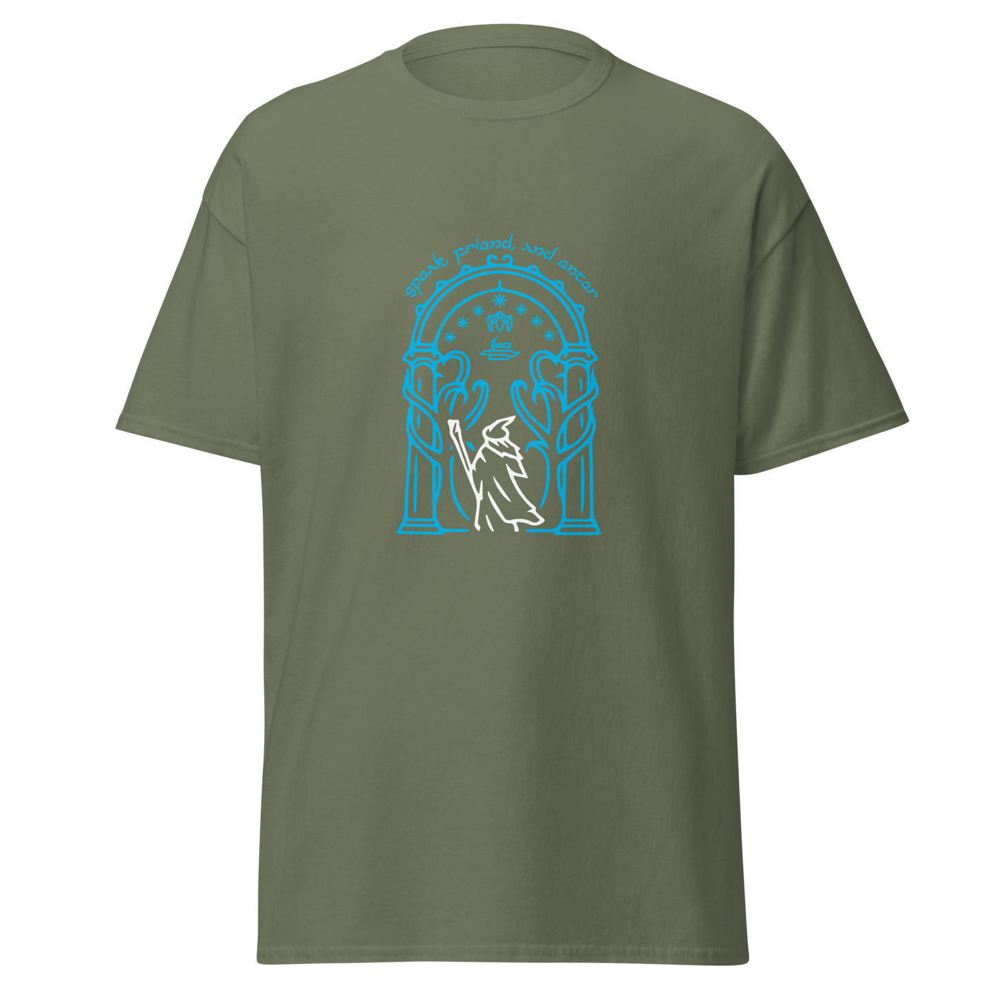 Lord Of The Rings Doors of Durin Unisex T-Shirt (Blue&White Edition)