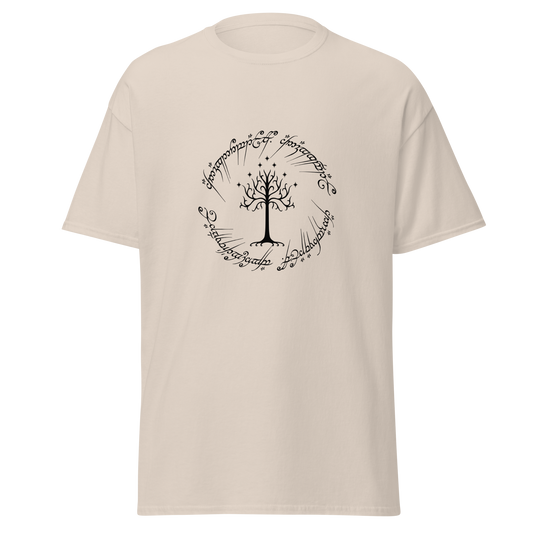 Lord Of The Rings Tree Of Gondor and One Ring Inscription T-Shirt (Black Edition)