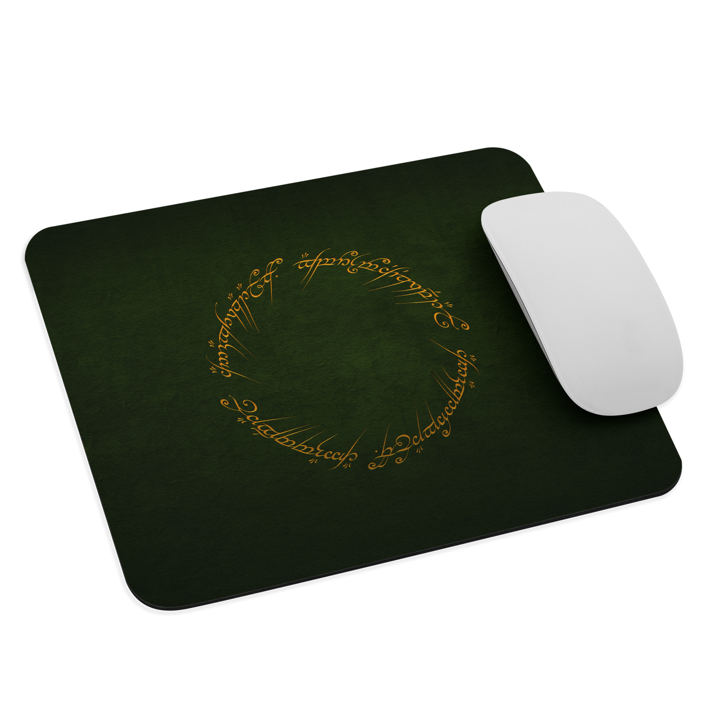 One Ring Inscription Mousepad (Green Edition)