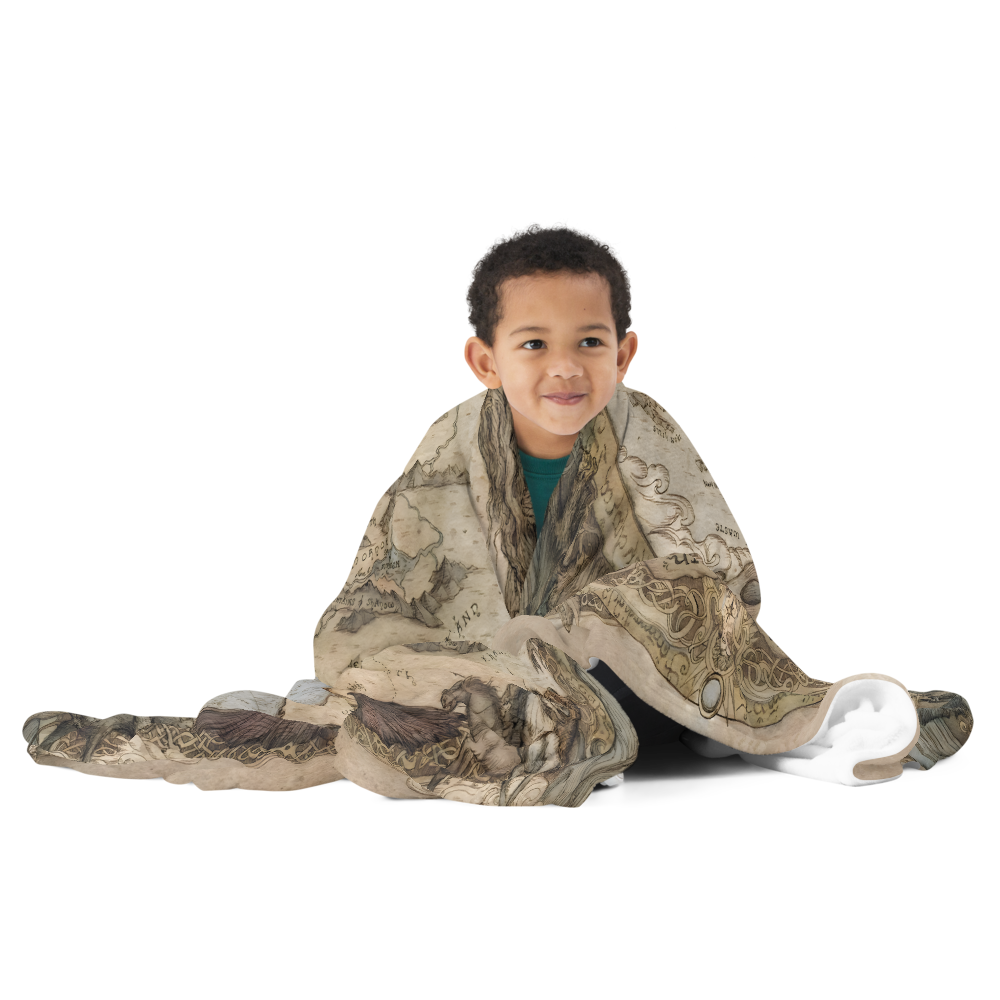 Middle earth Map Throw Blanket