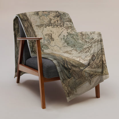 Middle-earth Map Throw Blanket