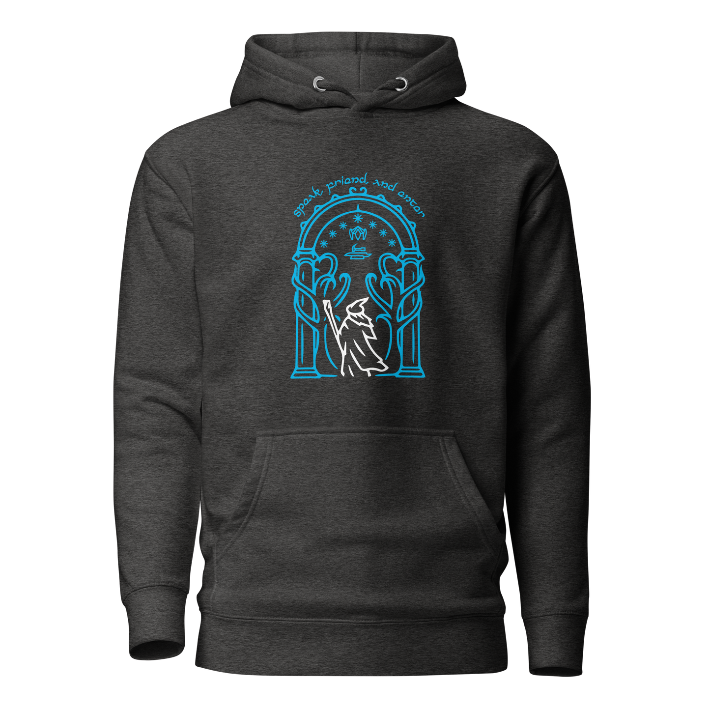 Lord Of The Rings "Doors of Durin" Unisex Hoodie (Blue&White Edition)