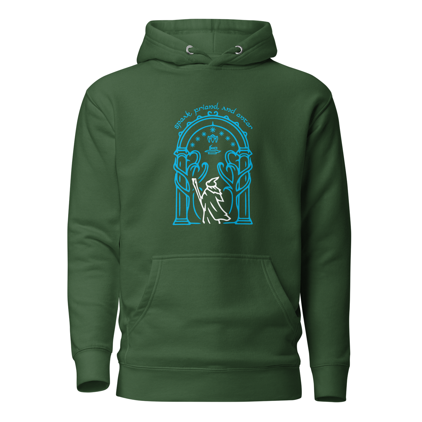 Lord Of The Rings "Doors of Durin" Unisex Hoodie (Blue&White Edition)