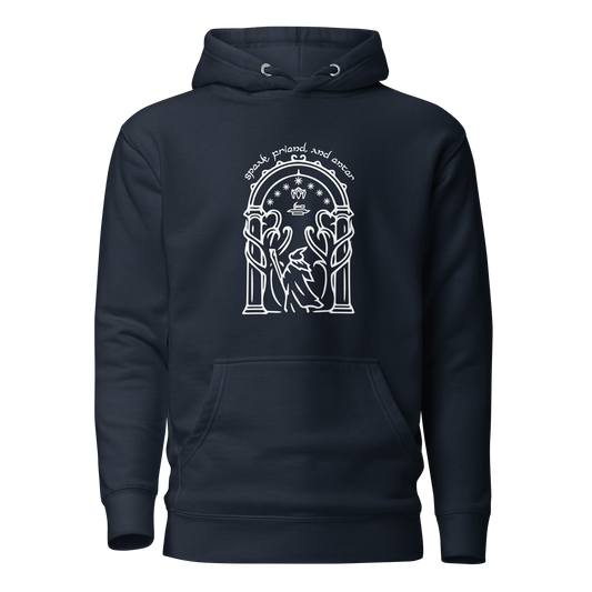 Lord Of The Rings Doors of Durin Unisex Hoodie (White Edition)